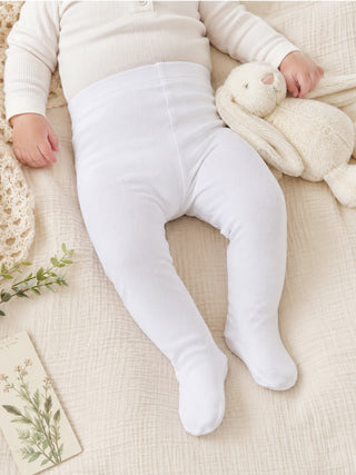 Baby Footed Tights-White - Kidulan