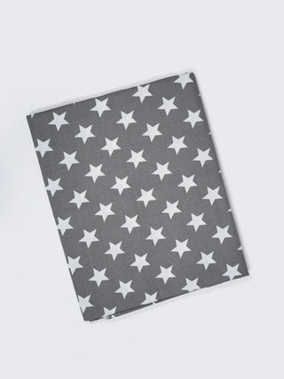 Twill Star Baby Cradle Cloth - White With Charcoal Grey - Kidulan