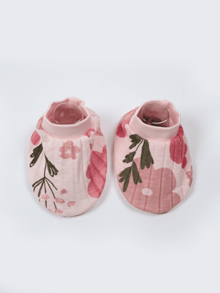 Newborn Cap, Mittens & Booties Set – Floral Print - Kidulan