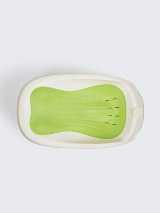 Foldable Anti - Slip Baby Bath Tub with Stand – Green & Cream - Kidulan