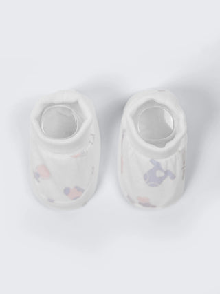 Newborn Cap, Mittens & Booties Set – Essentials Print - Kidulan
