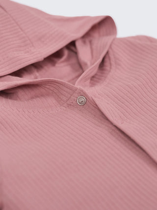 Unisex Baby Hooded Sleepsuit - Pink - Kidulan