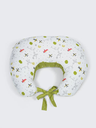 Baby Feeding Pillow - White & Olive Green - Kidulan
