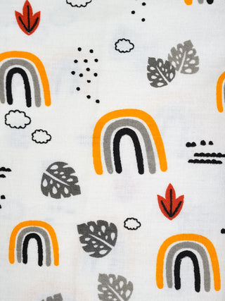 Twill Print Baby Hanging Cradle/Thottil/Jhula - Rainbow & Leaf - Kidulan