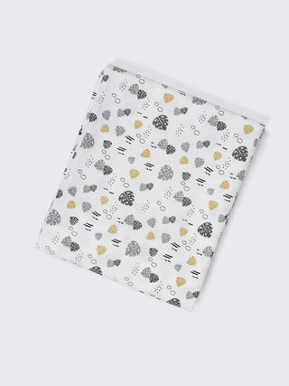 Twill Print Baby Cradle Cloth with Net - Leaf - Kidulan