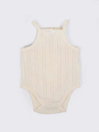 Baby Girls Pink Pointelle Bodysuit 2 Piece Combo - Kidulan