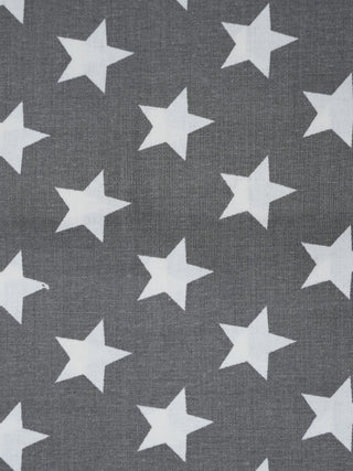 Twill Star Baby Cradle Cloth - White With Charcoal Grey - Kidulan