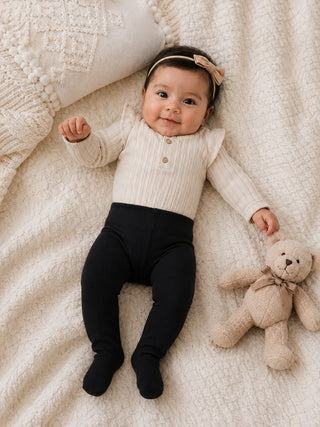 Baby Footed Tights-Black - Kidulan