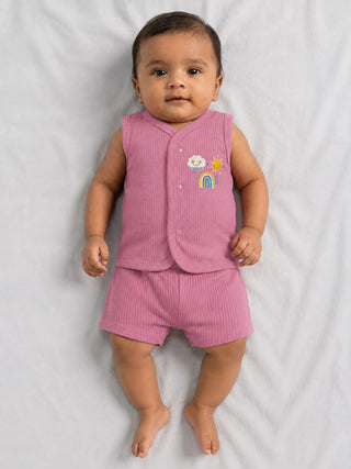 Baby Sleeveless Jabla & Shorts Set - 0-3 Months - Kidulan