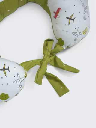 Baby Feeding Pillow - White & Olive Green - Kidulan
