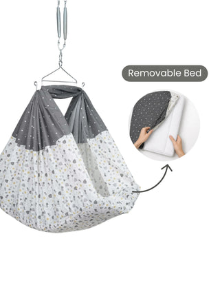 Queen Removable Bed Cradle/Thottil/Jhula Combo - Leaf Print - Kidulan