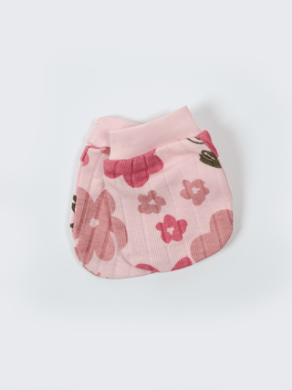 Newborn Cap, Mittens & Booties Set – Floral Print - Kidulan
