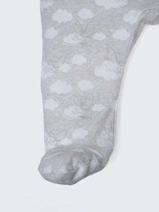 Dumbo Cloud Footed Full Sleeve Sleepsuit for Newborn Babies - Kidulan