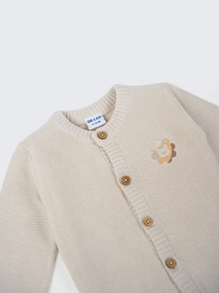 Baby Organic Cotton Knit Cardigan – Cream - Kidulan