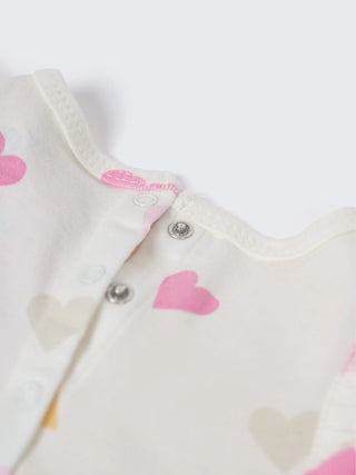 Baby Girls Heart Print Ruffle Romper - Kidulan