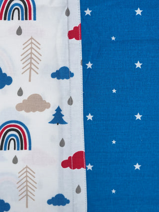 Twill Mix & Match Thottil/Jhula/Cradle Cloth with Net - Rainbow & Cloud - Kidulan