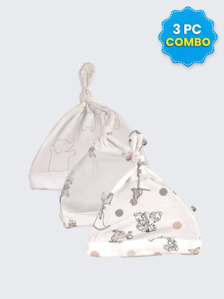 3 Pc Combo Baby & Kids Knot Caps 9-12 Months