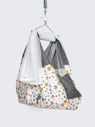 Twill Baby Cradle Safeguard Set - Rainbow & Leaf - Kidulan