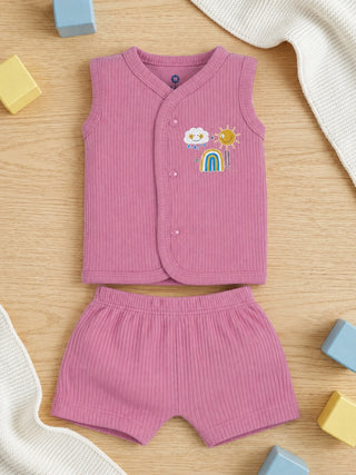 Baby Sleeveless Jabla & Shorts Set - 0-3 Months - Kidulan