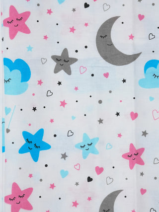 Twill Baby Cradle Safeguard Set - Star, Moon & Cloud Print - Kidulan