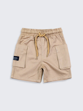 Boys Beige Cargo Pocket Shorts - Kidulan