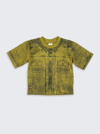 All - Over Denim Print T-Shirt - Kidulan