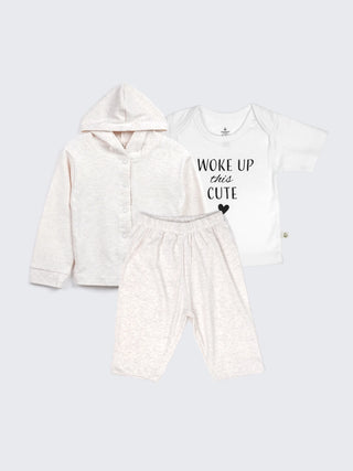 I Woke Up This Cute 3 - Piece Baby Clothing Set - Kidulan