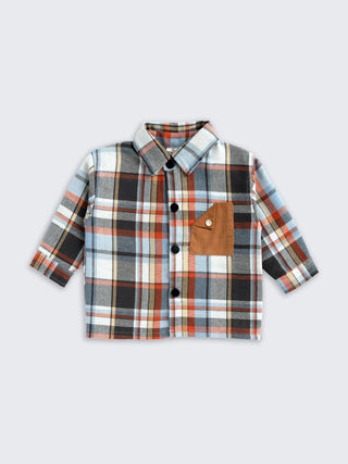 Boys Brown & Blue Check Shirt - Kidulan