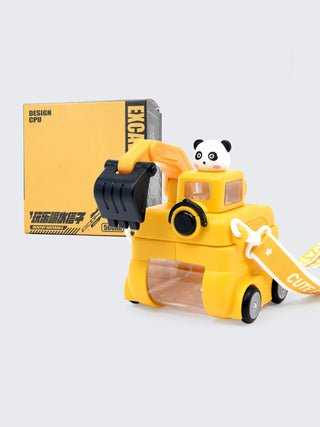 Kids Excavator Straw Cup 500ml – Insulated Construction Truck Water Bottle with Straw & Carry Strap - Kidulan