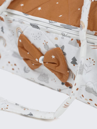Baby Mother Bag - Orange & White - Kidulan