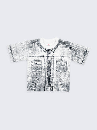All - Over Denim Print T-Shirt - Kidulan