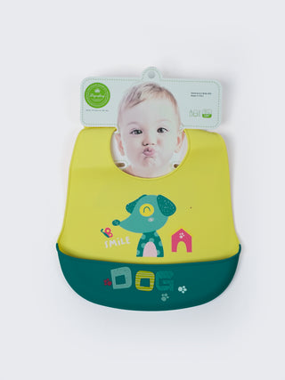 Silicone Waterproof Baby Feeding Bib -Dog Print - Kidulan