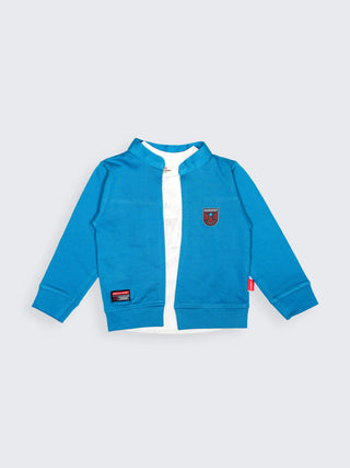 Blue Layered Jacket & T-Shirt Set for Kids - Kidulan