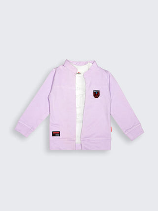 Lilac Varsity Jacket with BETR Graphic Tee - Kidulan