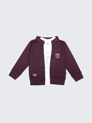 Maroon Charm Kids Jacket & Printed Tee Set - Kidulan