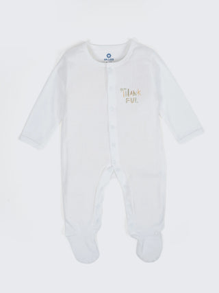 Unisex Baby Solid Sleepsuit White - Kidulan