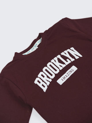 Boys Maroon T-Shirt & Shorts Co-ord Set - Kidulan