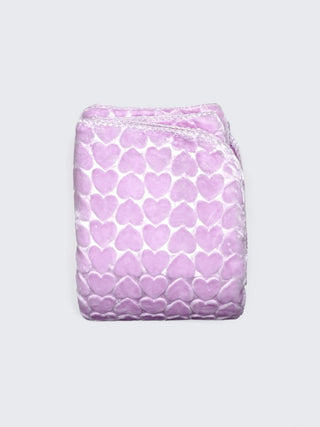 Pink Soft Baby Swaddling Blanket – Plush Receiving Blanket with Heart Embossed Design - Kidulan