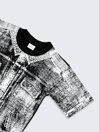 All - Over Denim Print T-Shirt - Kidulan