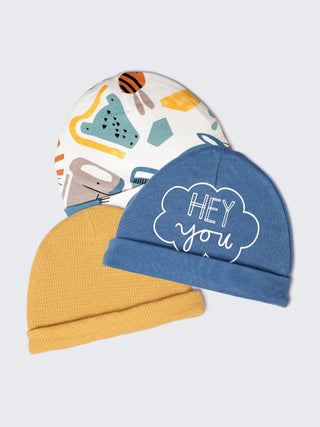 Newborn baby caps – Pack of 3 - Kidulan