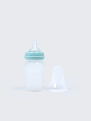 3 in 1 BPA Free Silicone Baby Feeding Bottle - Blue - Kidulan