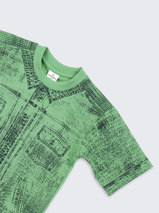 All - Over Denim Print T-Shirt - Kidulan