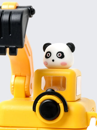 Kids Excavator Straw Cup 500ml – Insulated Construction Truck Water Bottle with Straw & Carry Strap - Kidulan