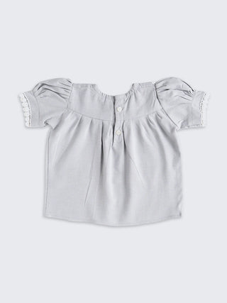 Floral Embroidered Top & Skirt Set for Baby Girls - Kidulan