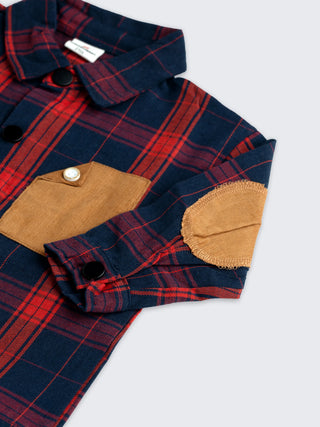 Boys Navy & Red Check Shirt - Kidulan