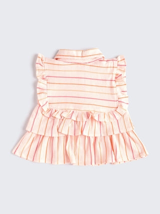 Peachy Stripes Baby Girl 2 piece Set - Kidulan