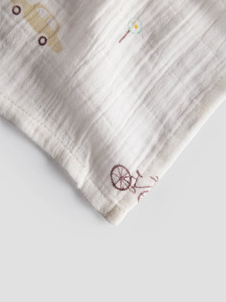 Organic Cotton Muslin Swaddle – Traffic Town Print - Kidulan