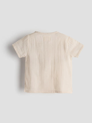 Organic Cotton Muslin Co - ord Set – Sand Beige - Kidulan
