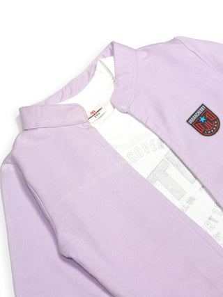 Lilac Varsity Jacket with BETR Graphic Tee - Kidulan