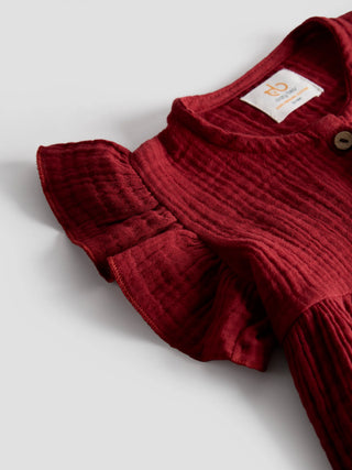 Organic Cotton Berry Bliss Ruffle Top for Baby Girls - Kidulan